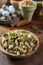 Most expensive spice in the world Ã¢â¬â dried green cardamom pods Royalty Free Stock Photo